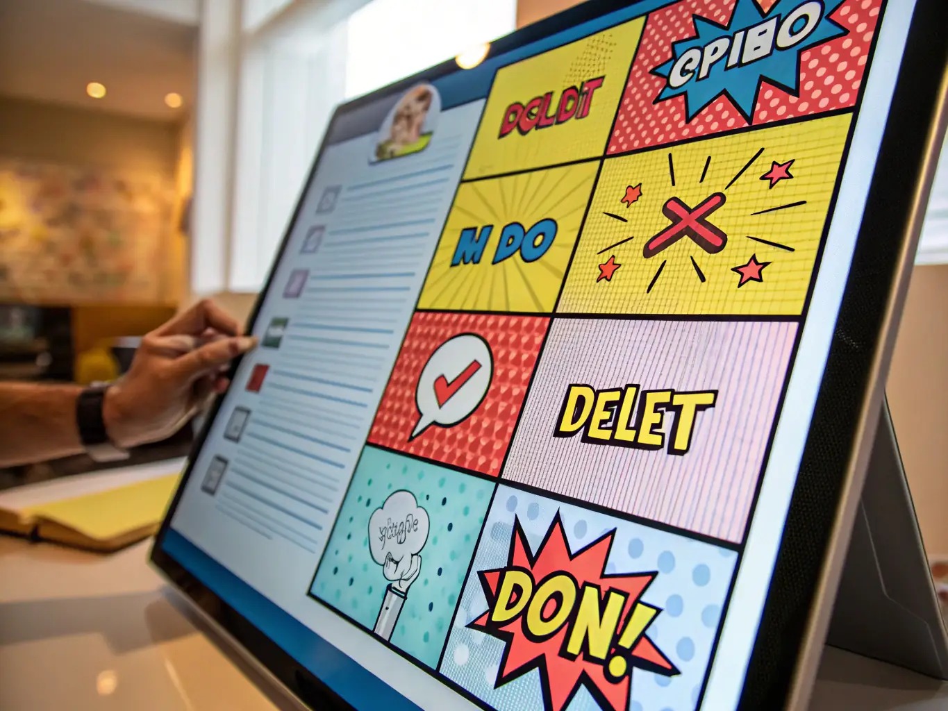 A clean, user-friendly interface displaying a list of tasks with options to edit and mark as complete. The interface should look modern and efficient, reflecting the ease of use of WakemeupAI.